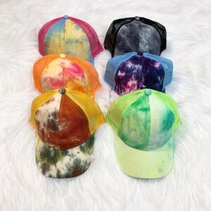 C.C Tie-Dye Pony Tail Baseball Cap, Ponytail Hat, Fashion Cap, CCHat, CCBaseball